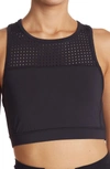 Threads 4 Thought Perforated Sports Bra In Jet Black