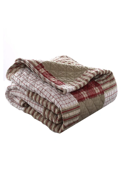 Eddie Bauer Camano Island Plaid Quilted Throw Blanket In Red