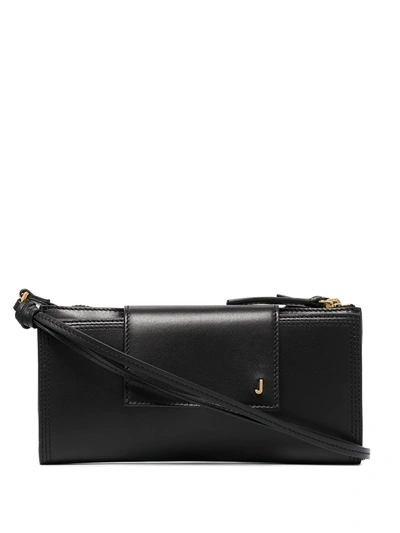 Jacquemus Le Pichoto Zip-up Leather Shoulder Bag In Black