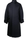 Yohji Yamamoto Concealed-front Fastening Coat In Schwarz