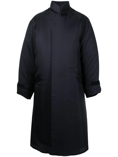 Yohji Yamamoto Concealed-front Fastening Coat In Schwarz