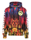 BARROW UNISEX HOODIE WITH LOGO AND ALL-OVER MULTICOLOR ABSTRACT PRINT,029561 200