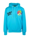 BARROW UNISEX TURQUOISE HOODIE WITH MULTIcolour PRINT,029952 051