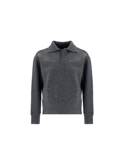 Ermenegildo Zegna Polo Knit In Grigio Medio Unito