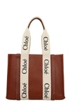 CHLOÉ WOODY TOTE IN BROWN LEATHER,CHC21AS383F1027S