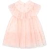 FENDI PINK DRESS FOR BABY GIRL WITH EMBROIDERED LOGO,BFB381 AG21 F1ENM