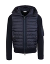 MONCLER MAN NAVY BLUE PADDED HOODED CARDIGAN,9B508-00 A9340 777