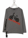 Yporqué Graphic Print Long-sleeve Top In Grey