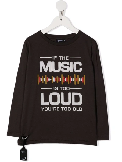 Yporqué Kids' Slogan Print Long-sleeve Top In Grey