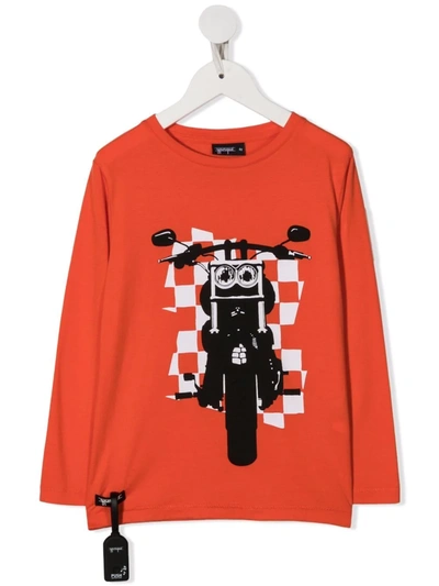 Yporqué Kids' Graphic Print Long-sleeve Top In Orange