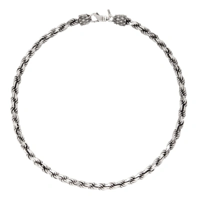 Emanuele Bicocchi Men's French Rope Chain Necklace, Silver