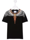 Marcelo Burlon County Of Milan Kids Black And Orange Grizzly Wings T-shirt In Black