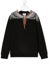 Marcelo Burlon County Of Milan Kids Black And Orange Grizzly Wings Sweatshirt In Black