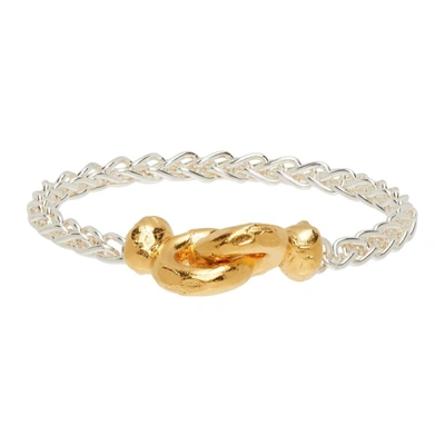 Alighieri Womens Silver Gold The Unwinding Answer Silver-plated Bronze Bracelet M