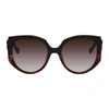 Loewe Black Oversized Cateye Sunglasses In Black/gray Gradient