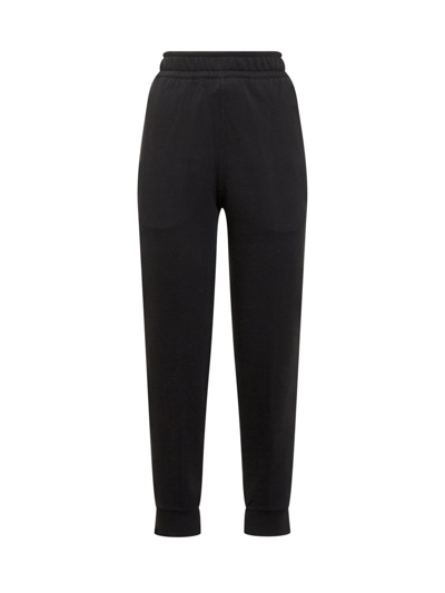 Burberry Check Patterned Track Trousers In Black