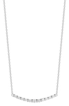 Glaze Jewelry Cubic Zirconia Bar Pendant Necklace In Silver