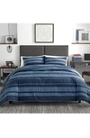 NAUTICA LONGPOINT NAVY STRIPE COTTON COMFORTER SET