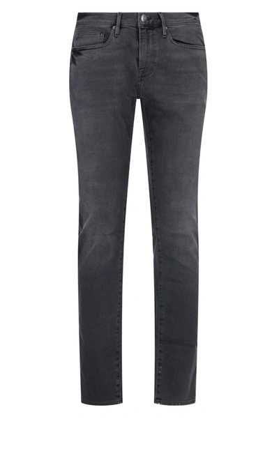 Frame Classic Mid Rise Skinny Jeans In Grey