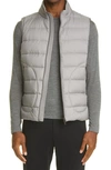 Herno Legend Matte Nylon Down Puffer Vest In Light Grey