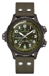 Hamilton Men's Khaki Aviation X-wind Green Textile Strap Watch 45mm In Green