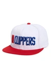 MITCHELL & NESS MITCHELL & NESS WHITE/RED LA CLIPPERS 2-TONE CLASSIC SNAPBACK HAT,6HSSJS19078-LACWHRD