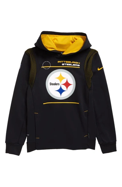 Nike Kids' Nfl Pittsburgh Steelers Therma Hoodie In Black