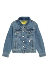 Off-white Logo-print Button-up Denim Jacket In Blue White