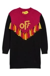 Off-white Kids' Colorblock Tassel Sweater Dress In Black Fuchsia