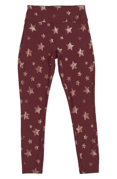 Spanxr Kids' Faux Leather Star Leggings In Rose Gold Star