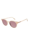 Coco And Breezy Inspire 53mm Round Sunglasses In Cream-rose Gold/ Maroon
