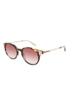 Coco And Breezy Inspire 53mm Round Sunglasses In Tortoise-gold/brown Gradient