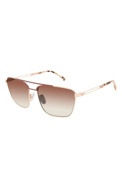 Coco And Breezy Manifest 57mm Navigator Sunglasses In Rose Gold/brown