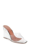 AMINA MUADDI LUPITA CLEAR WEDGE SLIDE SANDAL,LUPITA GLASS WEDGE