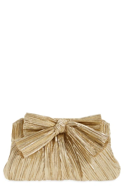 Loeffler Randall Rayne Plissé-effect Clutch Bag In Gold