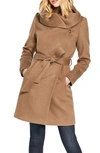 Sentaler Hooded Alpaca & Wool Wrap Coat In Dark Camel