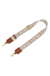 Loewe Bronze Anagram Loop Cotton And Leather Bag Strap In Natural/ Tan