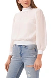 1.state Crop Sheer Sleeve Blouse In White