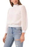 1.state Womens Mock Neck Cut Out Cropped In Soft Ecru