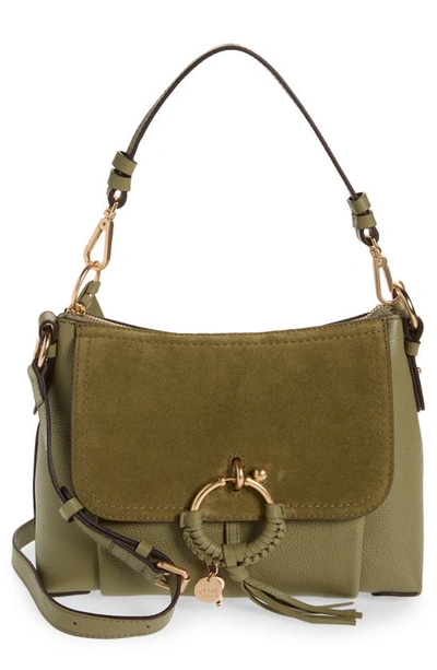 See By Chloé Joan Medium Leather Shoulder Bag In Aloe Green