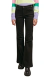 Maje Pramo Buckle Detail Flare Leg Jeans In Black