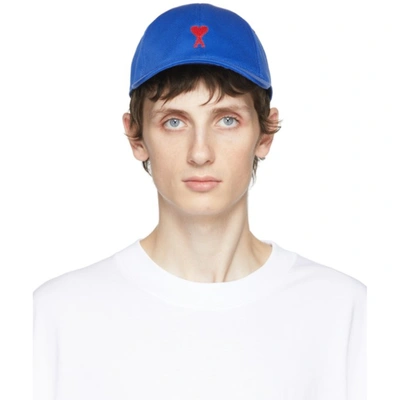 Ami Alexandre Mattiussi Ami Embroidered Logo Baseball Cap In Blue