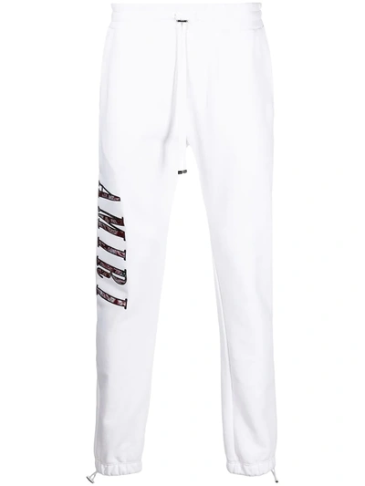 Amiri Paisley Logo Print Elasticated Leg Cotton Sweatpants In White