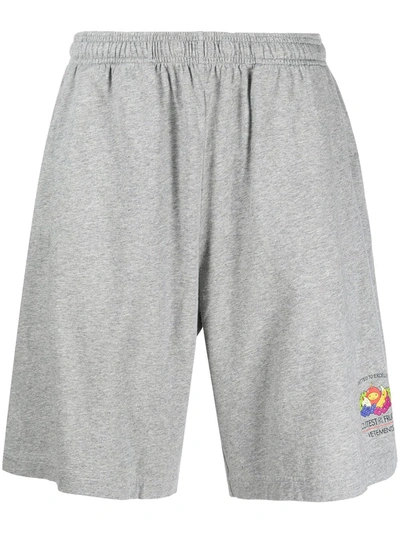 Vetements Logo运动短裤 In Grey