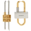 GIVENCHY SILVER & GOLD LOCK EARRINGS