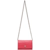 Alexander Mcqueen Mini Skull Croc Embossed Leather Shoulder Bag In Peony Pink