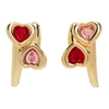 JIWINAIA RED & PINK HEART EARRINGS