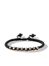 David Yurman Men's Fortune Woven Nylon Bracelet With Black Onyx And 18k Yellow Gold In Black