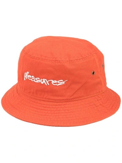 Pleasures Hyde Logo Bucket Hat In Orange