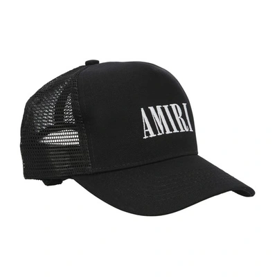 Amiri Core Logo Trucker Hat In Black White